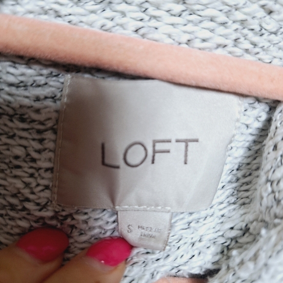 Loft Gray Marled Asymmetrical Full Zip Moto Sweater Jacket Size Small - Picture 12 of 12